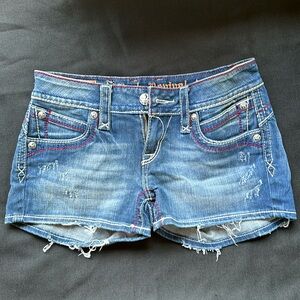 Rock Revival low waisted denim shorts, size 28